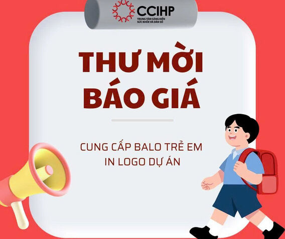 THƯ MỜI BÁO GIÁ  - CUNG CẤP BALO TRẺ EM IN LOGO DỰ ÁN