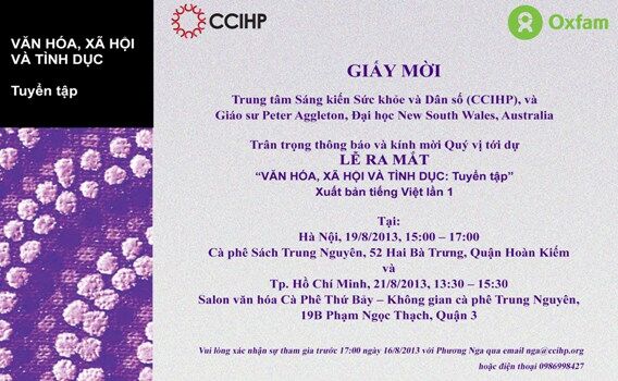 Mời tham dự lễ ra mắt tuyển tập: VĂN HÓA, XÃ HỘI VÀ TÌNH DỤC