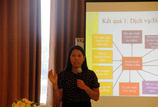 Thạc sỹ Phạm Kiều Linh (CCIHP) trình bày đánh giá nhanh về Trầm cảm sau sinh: ai? đang làm gì?